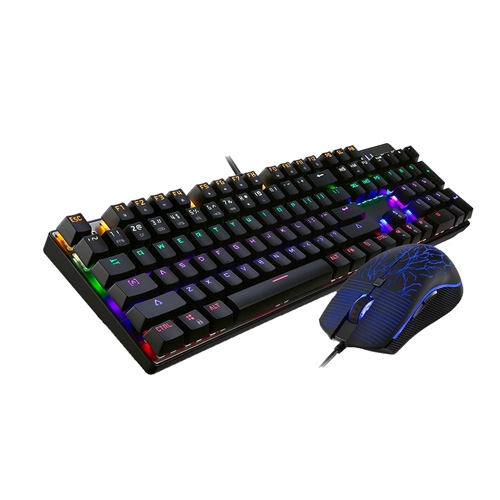 Motospeed CK666 Backlight Wired Mechanical Black Gaming Keyboard & Mouse Combo
