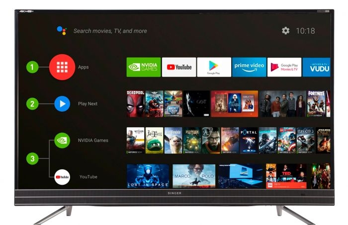 Android Voice Control Smart TV 4K HDR 55