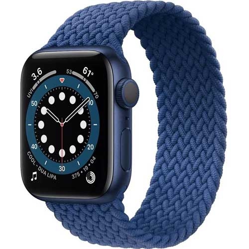 Apple Watch Series 6 Blue Aluminum Case with Braided Solo Loop GPS