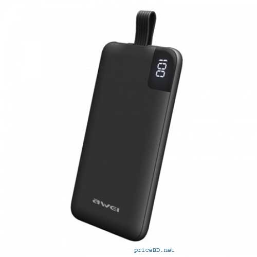 AWEI P67K 10000 mah Multiple Output Power Bank With Black Cable