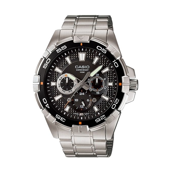 Casio Chrnograph Wrist Watch Stainless Steel For Men MTP-1069D-7AVDF