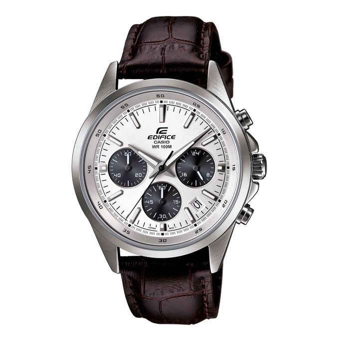 Casio Dark Chocolate Leather Chronograph Wrist Watch For Men  EDIFICE EFR-527L-7AVUDF