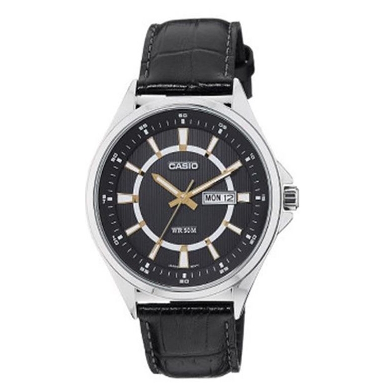 Casio Leather Analog Watch for Men MTP E108L 1AVDF