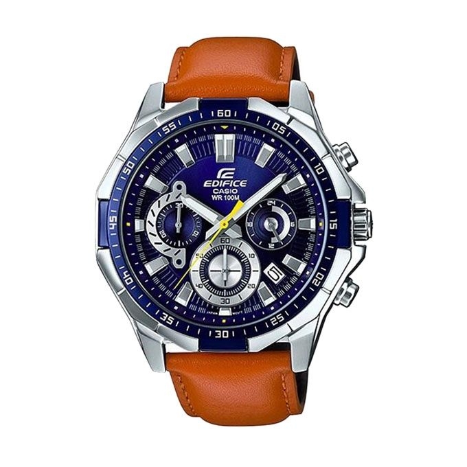 Casio Leather Chronograph Watch For Men EFR 554L 2AV