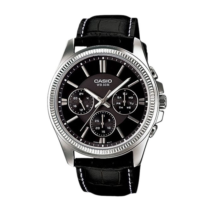 Casio Leather Chronograph Watch For Men MTP-1375L-1AV