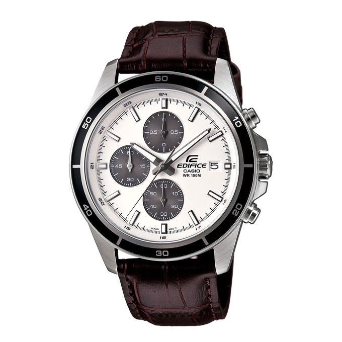 Casio Leather Chronograph Wrist Watch For Men EDIFICE EFR-526L-7AVUDF