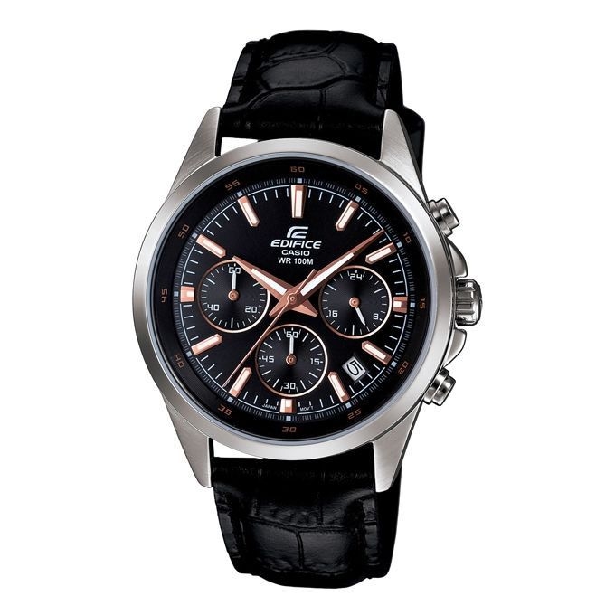 Casio Leather Chronograph Wrist Watch For Men EDIFICE EFR-527L-1AVUDF
