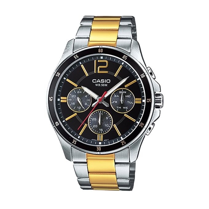 Casio Stainless Steel Chronograph Watch For Men MTP-1374SG-1AV