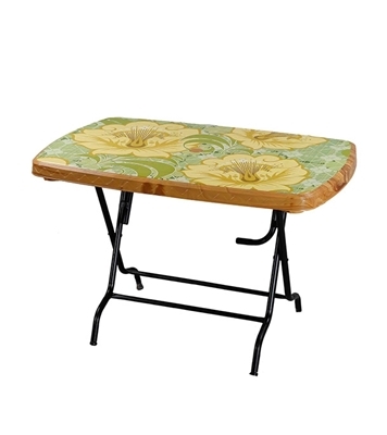 DPL Table 4 Seated Sq St/Leg Printed Sandal Wood 86265