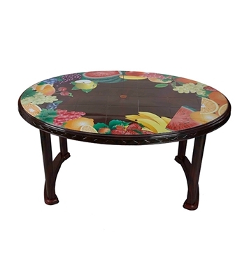 DPL Table 6 Seated Oval Plus Printed Rose Wood 86240