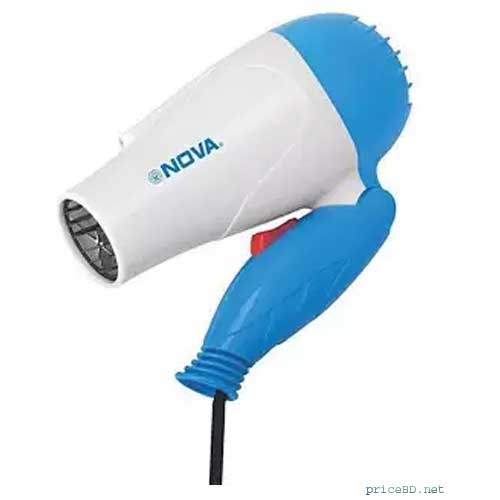 Folding Hair Dryer - Blue and White