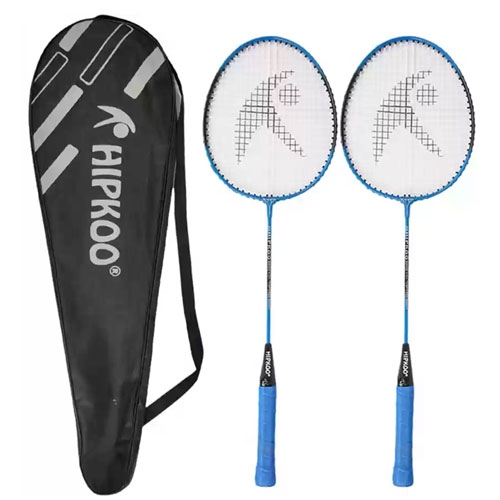 Hipkoo SET OF 2 Sports Excellent Strung Blue Badminton Racquet