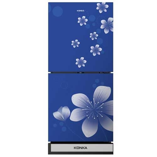 Konka KRT-180GBTMW-BLUE (2-Door, Upper Freezer, Glass Door) Refrigerator
