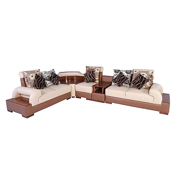 Nurjahan Furniture  Corner Design Wooden Sofa Set SA-316