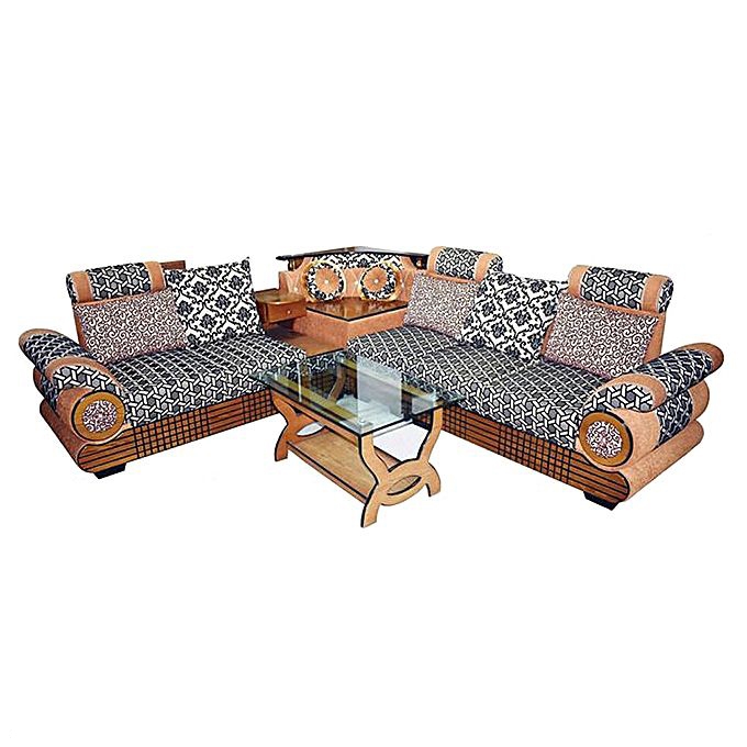 Nurjahan Furniture Corner Design Wooden Sofa Set  SA-342
