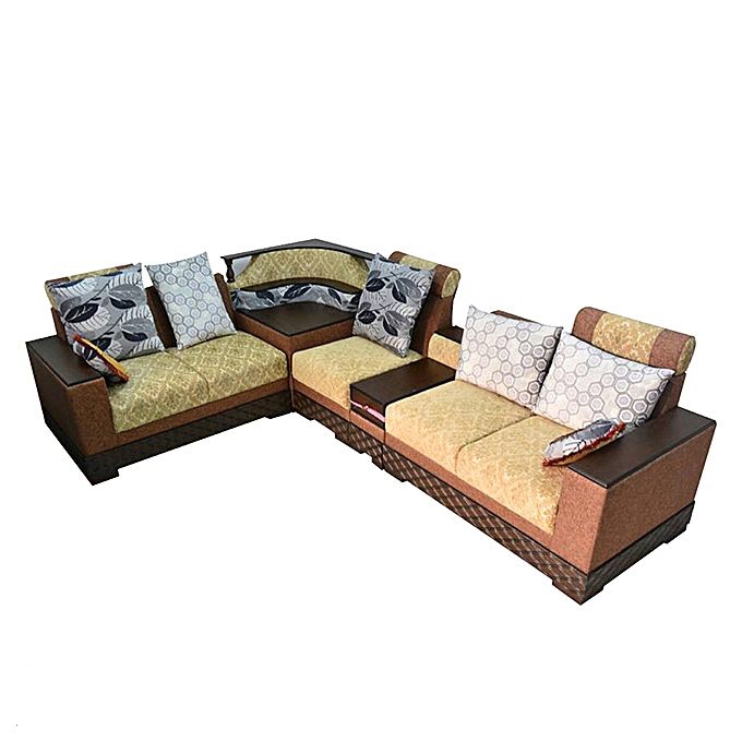 Nurjahan Furniture  Corner Design Wooden Sofa Set SA-402