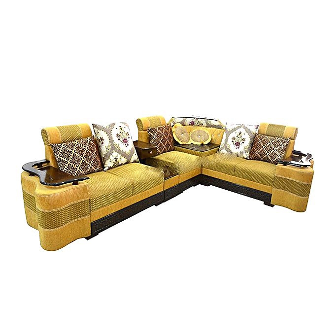 Nurjahan Furniture  Corner Design Wooden Sofa Set SA-403