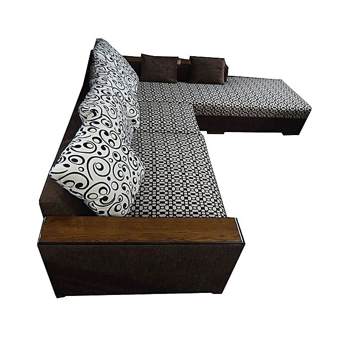 Nurjahan Furniture Malaysian Processed Wood L-Shaped Sofa Set  SA-209