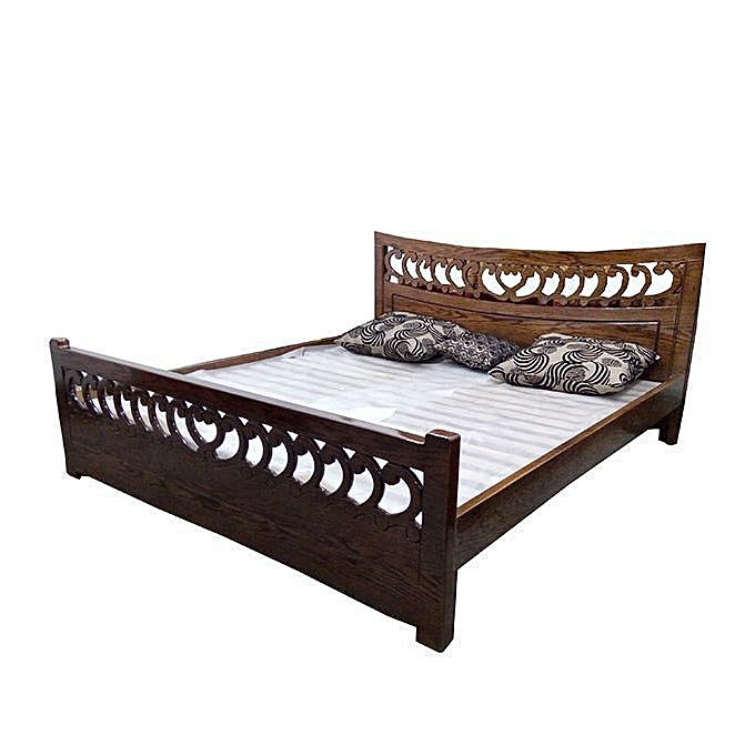 Nurjahan Furniture Stylish Oak Wood Semi-Box Bed  BD-05