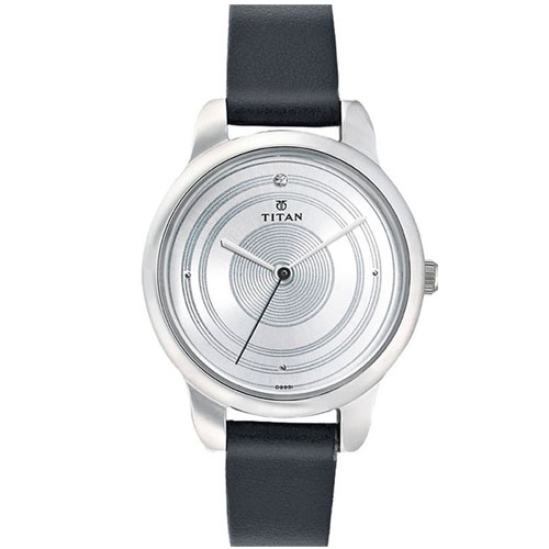 Titan  Leather Analogue Watch For Women 2481SL02
