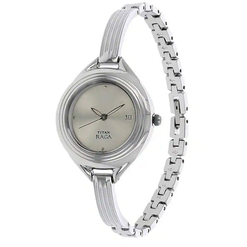 Titan Stainless Steel Analogue Wrist Watch For Women 2513SM01
