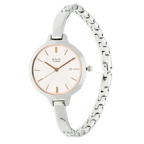 Titan Stainless Steel Analogue Wrist Watch For Women 2578SM02