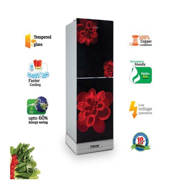 VISION GD Refrigerator RE 238L Red Rose Flower BM