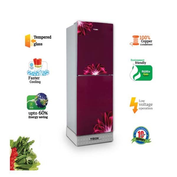 VISION GD Refrigerator RE 252L Red Flower BM