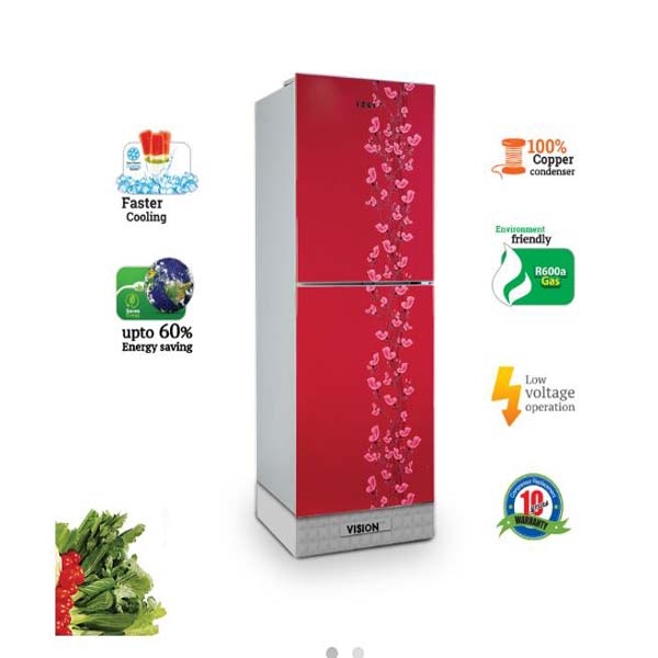 VISION Refrigerator RE 252 L Red Lily Flower BM