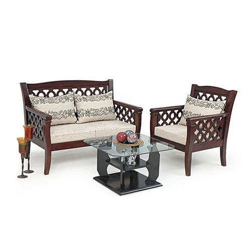 Wood Art Oak Wood and Oak Veneer Sofa Set P2 (00-240)